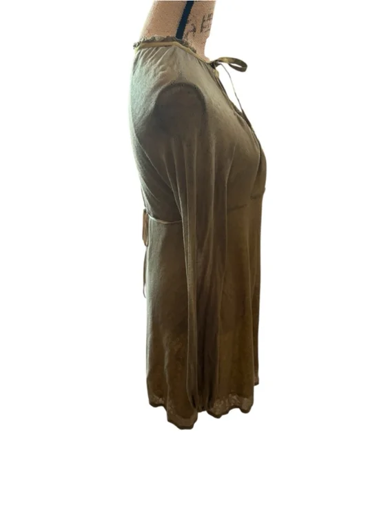 Free People Olive Green Long Sleeve Dress Size L (16” PTP) - Picture 4 of 8